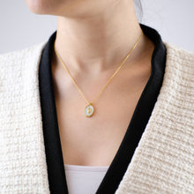 Load image into Gallery viewer, Tulip with Mother of Pearl Pendant Necklace
