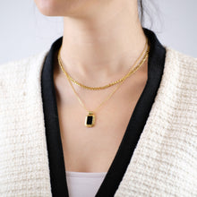 Load image into Gallery viewer, Black Acrylic Pendant Layered Necklace
