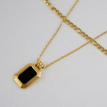 Load image into Gallery viewer, Black Acrylic Pendant Layered Necklace
