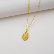 Load image into Gallery viewer, Rose Oval Tag Necklace
