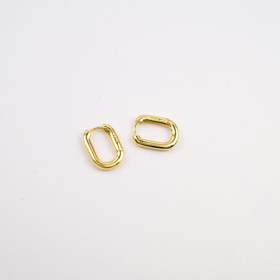 Square Chain Hoop Earrings